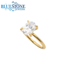 14KYG Engagement Ring w/ 1.50ct Oval LAB Diamond - Size 6.5