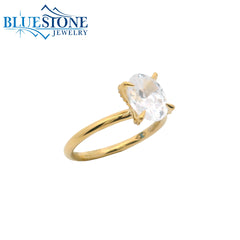 14KYG Engagement Ring w/ 1.50ct Oval LAB Diamond - Size 6.5
