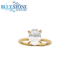 14KYG Engagement Ring w/ 1.50ct Oval LAB Diamond - Size 6.5