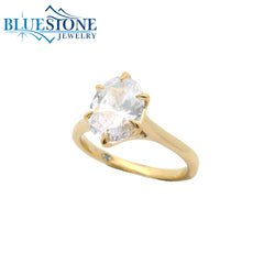14KYG Engagement Ring w/ 2.00ct Oval LAB Diamond & 6 Prongs- Size 6.5