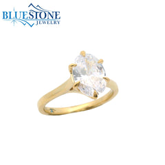 14KYG Engagement Ring w/ 2.00ct Oval LAB Diamond & 6 Prongs- Size 6.5