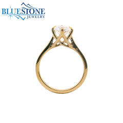 14KYG Engagement Ring w/ 2.00ct Oval LAB Diamond & 6 Prongs- Size 6.5