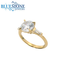 14KYG Engagement Ring w/ 2.00ct Round LAB Diamond- Size 6.5