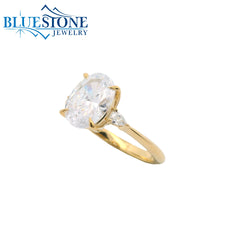 14KWG Engagement Ring w/ 2.00ct Oval LAB Diamond- Size 6.5