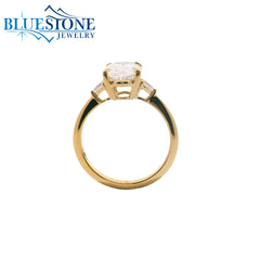 14KWG Engagement Ring w/ 2.00ct Oval LAB Diamond- Size 6.5