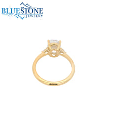 14KWG Engagement Ring w/ 2.00ct Oval LAB Diamond- Size 6.5