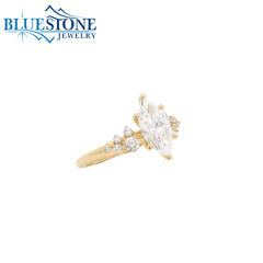 10KYG Marquise LAB-Grown Diamond Ring; 1.02tcw - Size 6.5