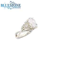 14KWG Engagement Ring w/ 1.50ctw Oval LAB Diamond- Size 6.75