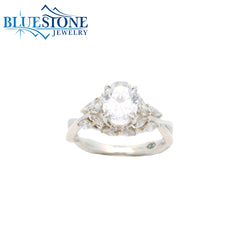 14KWG Engagement Ring w/ 1.50ctw Oval LAB Diamond- Size 6.75