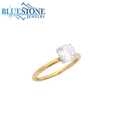 10KYG Round LAB-Grown Diamond Ring; 1.05tcw - Size 6.5