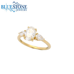 10KYG Oval LAB-Grown Diamond Ring; 1.375tcw - Size 6.5