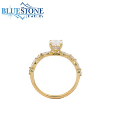 10KYG Oval LAB-Grown Diamond Ring; 1.25tcw - Size 6.5