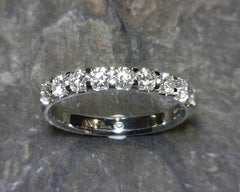 18 Karat White Gold Diamond Band