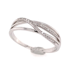 14kt White Gold Diamond Band- size 8