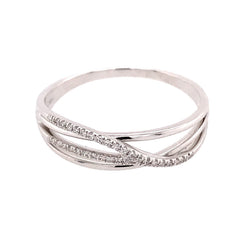 14kt White Gold Diamond Band- size 7.5