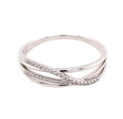14kt White Gold Diamond Band- size 8