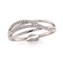 14kt White Gold Diamond Band- size 7.5