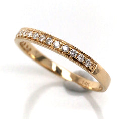 14K Yellow Gold Wedding Band with Diamonds