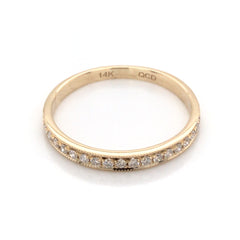 14K Yellow Gold Wedding Band with Diamonds