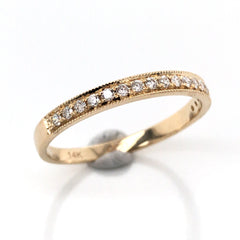 14K Yellow Gold Wedding Band with Diamonds