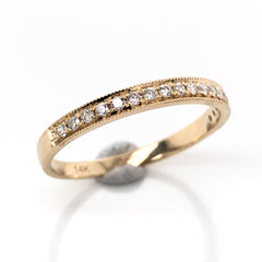 14K Yellow Gold Wedding Band with Diamonds