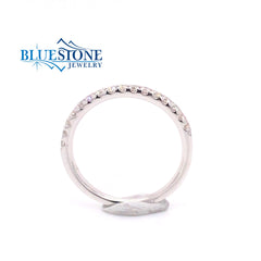 14K White Gold Wedding Band w/Round Diamonds at 0.25cttw -(size 6.5)