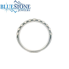 14K White Gold Wedding Band w/Round Diamonds at 0.90cttw(size 6.25)