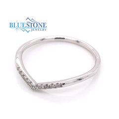 14K White Gold Diamond Wedding Band- Size 6.5