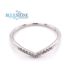 14K White Gold Diamond Wedding Band- Size 6.5
