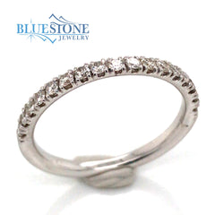 14K White Gold Diamond Band- Size 6.25