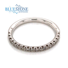 14K White Gold Diamond Band- Size 6.25