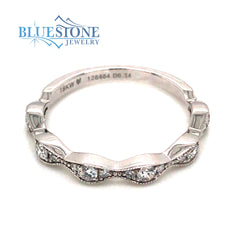 18K White Gold Diamond Ban- Size 6.75