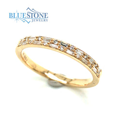 14KYG Round & Baguette Cut Diamond Band- Size 7.75