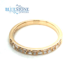14KYG Round & Baguette Cut Diamond Band- Size 7.75