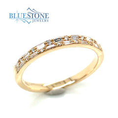 14KYG Round & Baguette Cut Diamond Band- Size 7.75