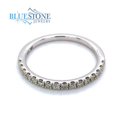 14 Karat White Gold Wedding Band or Fashion Ring with 16 Round Natural