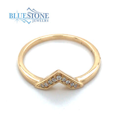 14K Yellow Gold Diamond Wedding Band- Size 6.75