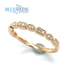 14K Yellow Gold Diamond Wedding Band- Size 6.75