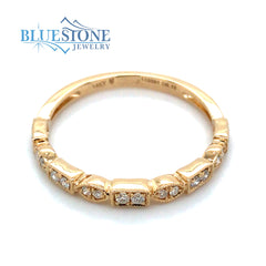 14K Yellow Gold Diamond Wedding Band- Size 6.75