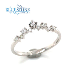 14K White Gold Diamond Wedding Band- Size 7