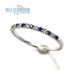 14kt White Gold Sapphire and Diamond Ring- 6
