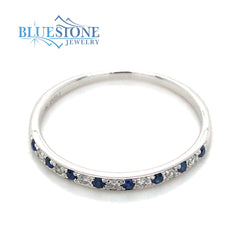 14kt White Gold Sapphire and Diamond Ring- 7.5