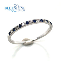 14kt White Gold Sapphire and Diamond Ring- 6