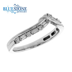 14kt White Gold Ring with Diamonds- Size 7