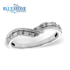 14kt White Gold Ring with Diamonds- Size 7