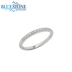 14KWG Wedding Band w/ 22 LAB Diamonds- Size 6.5