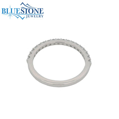 14KWG Wedding Band w/ 19 LAB Diamonds- Size 6.5
