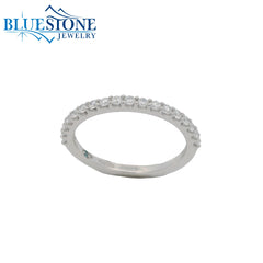 14KWG Wedding Band w/ 19 LAB Diamonds- Size 6.5