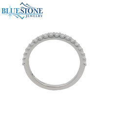 14KWG Wedding Band w/ 19 LAB Diamonds- Size 6.5