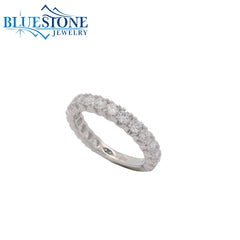14KWG Wedding Band w/ 19 LAB Diamonds- Size 6.5
